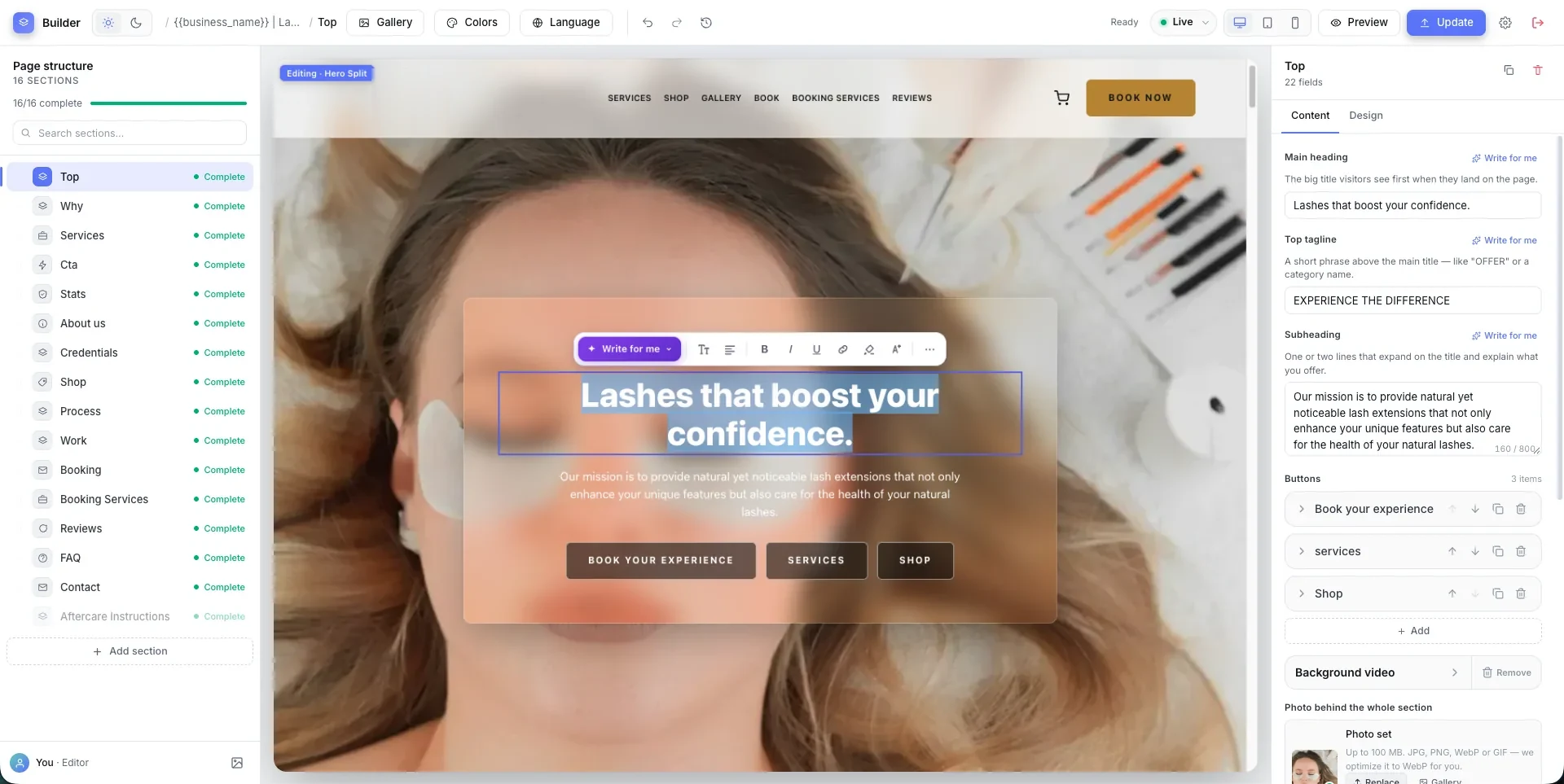 El Builder de Salesio — una herramienta de diseño profesional