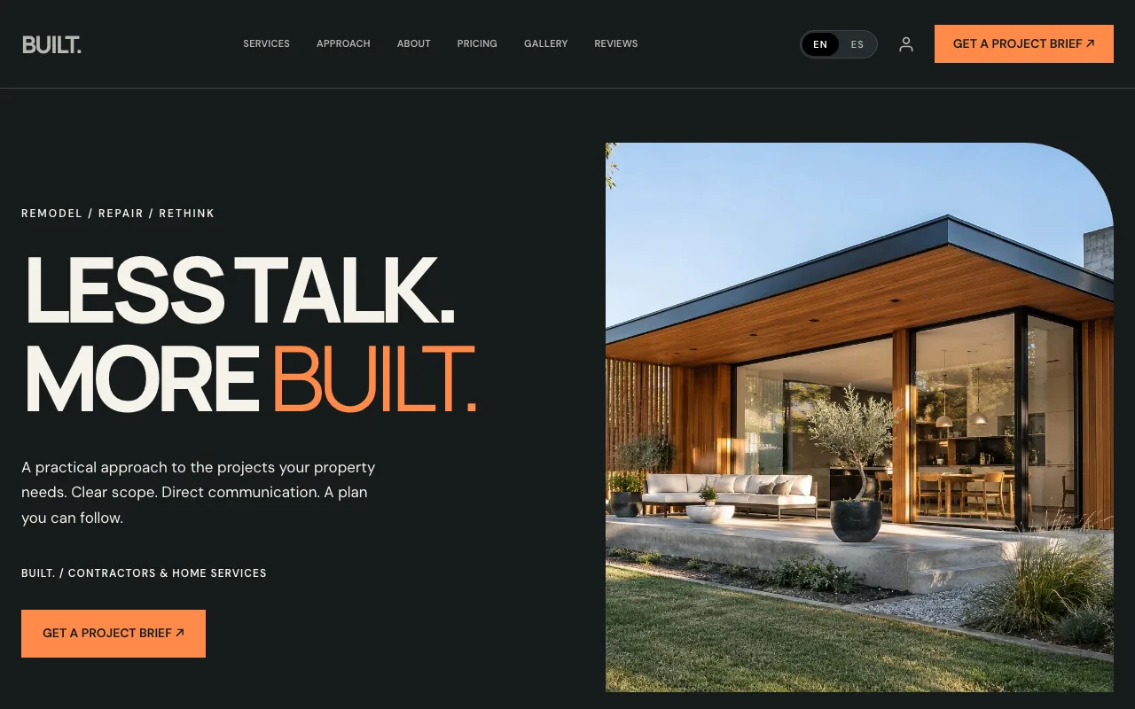 Built. — Construcción y remodelación